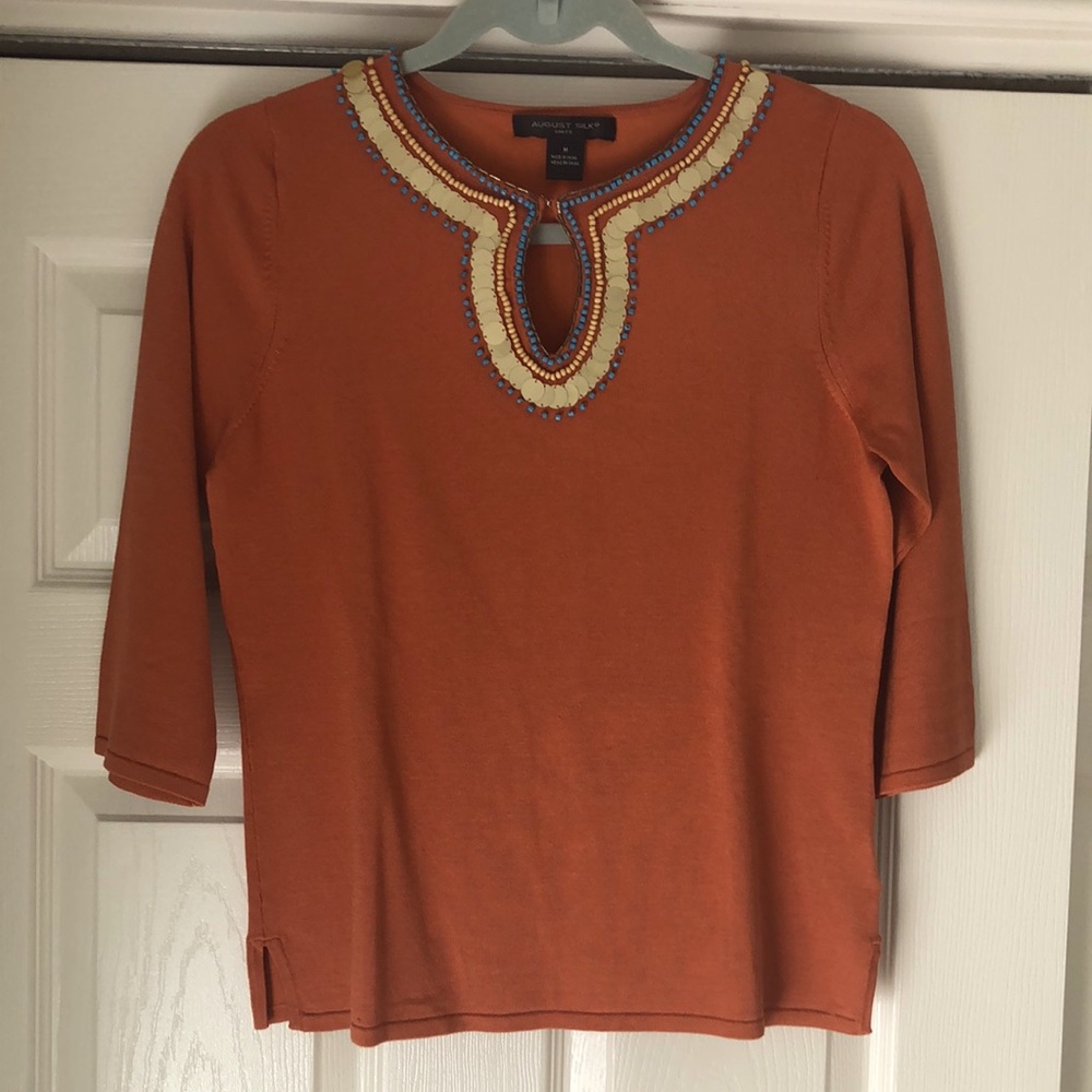 August Silk knit top
